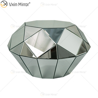 Table à manger en verre argenté triangulaire WXF-1037 faite maison OEM Table d'appoint moderne pour meubles de maison