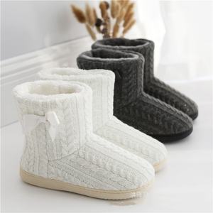 Women <strong>Ladies</strong> Girls Winter Knitted Fabric Plush Home Warm Indoor <strong>Slipper</strong> Boot <strong>Bootie</strong> - Product Image 1