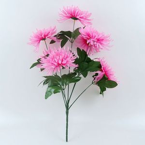 Proveedores de Yiwu barato 7 cabezas Flor de seda falsa decoración tumba crisantemo flores artificiales ramo para funeral - Product Image 4