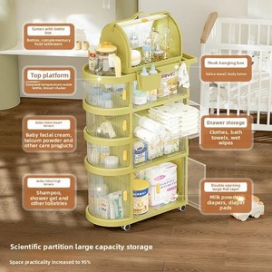 Multifunctional Folding Trolley Organizer Home Kitchen <b>Bath</b> Storage Organizer with Wheel - Product Image 3