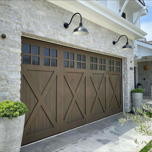 Porte de <span class=keywords><strong>garage</strong></span> sectionnelle automatique antivol à isolation thermique en <span class=keywords><strong>bois</strong></span> massif 16X8 aspect <span class=keywords><strong>bois</strong></span> de noyer <span class=keywords><strong>double</strong></span> porte de <span class=keywords><strong>garage</strong></span> - Product Image 4