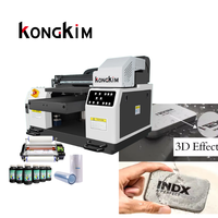 Kongkim A3-Impresora automática de cama plana UV LED, pluma digital de inyección de tinta de 1 año para caja de teléfono de madera, máquina de impresión de pegatinas de película UV DTF