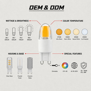 Ampoule LED G9 2,5W Epistar COB Silicone Dimmable 250-280LM AC 120V 230V 2700K-6500K CE ETL RoHS 15000H Garantie 2 ans - Product Image 4