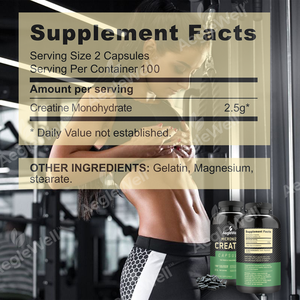 Rifornimento di fabbrica di creatina monoidrato capsule di creatina rapida costruzione muscolare creatina micronizzata Fitness nutrizione sportiva capsule di creatina - Product Image 4