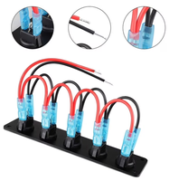 Panneau de 5 interrupteurs à bascule 12V 20A 24V 10A pré-câblé bleu 3 broches SPST pour barre lumineuse LED, éclairage de roche, voiture, camping-car, bateau