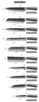 Ensemble de couteaux de cuisine Chef pour sushi et steak, couteau à trancher Santoku, design Damas, motif laser, ensemble de couteaux de cuisine en métal