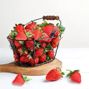 Fresas artificiales de plástico de imitación para decoración del hogar, accesorios de fotografía para cocina, fruta realista