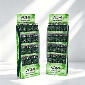 Exhibidor Metálico con Panel Perforado y Estantes, Estante de Piso para Productos de Champú y Cuidado del Cabello, Exhibidor para Supermercados y Tiendas Minoristas - Product Image 1
