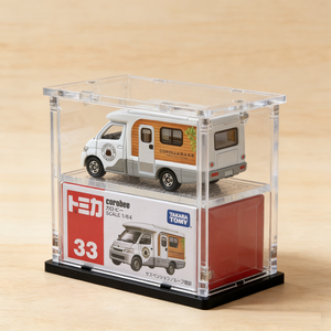 High Clarity Acrylic Rectangle <b>Display</b> <b>Case</b> with Flexible Detachable Design and Silk Screen Print for Model Car Collections - Product Image 1