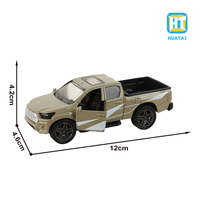 Camionnette à double cabine HT TOY à l'échelle 1:32, jouet en métal moulé sous pression à 2 portes avec lumières et musique, piles alcalines AA 110V