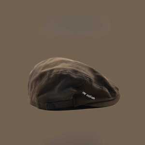 Unisex <b>Beret</b> Canvas Hat Dark Brown Solid Color Breathable Sun Shading Cap For Men Women Spring Autumn Wear - Product Image 1