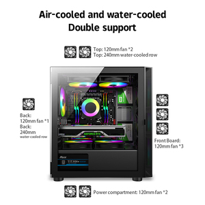 Lovingcool OEM USB3.0 vetro temperato nero Mid Tower <span class=keywords><strong>CPU</strong></span> caso cubo <span class=keywords><strong>Gaming</strong></span> PC Cabinet telaio M-ATX ITX PC RGB Fan Case del <span class=keywords><strong>Computer</strong></span> - Product Image 6