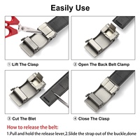 Ceinture en cuir véritable pour homme de haute qualité, boucle automatique en zinc, texture, style professionnel, personnalisée par une usine de ceintures chinoise