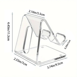Support de téléphone portable personnalisé en acrylique transparent recyclable imprimé UV, simple, pour ordinateur de bureau, <span class=keywords><strong>tablette</strong></span>, épaissi, promotionnel - Product Image 6