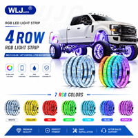Feux de roue LED double face RVB+W modifiés pour tout-terrain de 15,5 et 17 pouces avec lumière blanche irisée