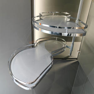 Étagère de rangement <span class=keywords><strong>d</strong></span>'<span class=keywords><strong>angle</strong></span> pour armoire de <span class=keywords><strong>cuisine</strong></span>, tiroir coulissant rotatif double couche pour casseroles et bols, design moderne et simple, pour garde-manger - Product Image 4