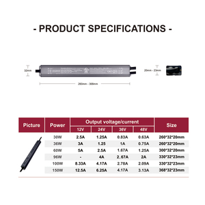 Chất lượng cao 150 <span class=keywords><strong>watt</strong></span> 12V 24V cung cấp điện ul TRIAC Dimmable dẫn lái xe cung cấp điện - Product Image 2