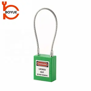 China Supplier good quality 175mm Steel Cable Shackle Safety Padlock