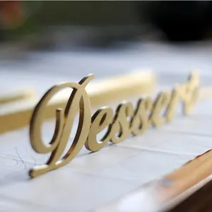 Yüksek dereceli fırça altın 3d lazer kesim logosu paslanmaz çelik 3D harfler