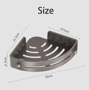 <b>Shower</b> <b>Rack</b> Bathroom Adhesive <b>Rack</b> Wall Mounted With Shaver Holder Non Drilled Plastic <b>Storage</b> and <b>Storage</b> <b>Rack</b> - Product Image 4