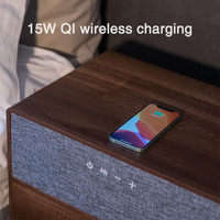 HOMEMORE Meubles de chambre à coucher de luxe français, hôtel, petit haut-parleur intelligent, chargeur sans fil, table de chevet en bois avec tiroir