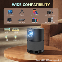 Projecteur portable intelligent Android 9.0 4K avec 450 lumens ANSI, stéréo HIFI, WiFi double bande, LED, durée de vie de 50 000 heures, 2 Go + 16 Go