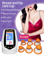 Masseur de poitrine à ventouses miniatures à LED rouge, 24 ventouses pour drainage lymphatique et lifting des fesses, très vendu