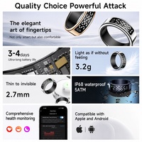 Bague connectée étanche IP68, tracker d'activité, fréquence cardiaque, oxygène sanguin, suivi du sommeil, rappels de vibration, compteur Tasbih, pour hommes et femmes