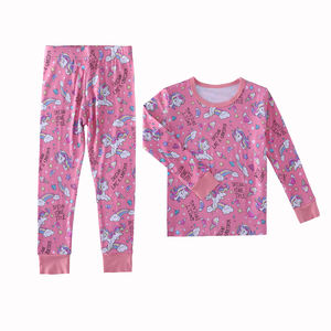 Low Moq Organic Bamboo Clothing Set Long Sleeve Kids Pajamas Set Children <strong>Pjs</strong> Home Clothes Sleeping Suit for Baby - Product Image 3