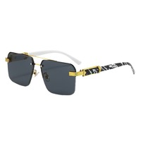 Lunettes de soleil unisexes tendance à monture carrée dégradée, branches ornées de diamants, motif floral, coupe audacieuse haut de gamme, protection UV400