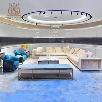 BS Nouveau Design, Ensemble de Canapés de Salon Haut de Gamme Italien, Mobilier de Luxe en Cuir en Forme de L pour Villa