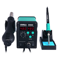 Station de soudage à air chaud 898D 2 en 1 avec écran LED, déssoudage, fil chauffant haute puissance 740W, réparation SMD
