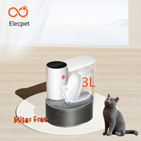 tidak diperlukan Filter air Pet 3L otomatis menuang isi ulang reirculate Filtring minum Fountain nirkabel untuk kucing anjing