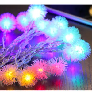 Votre meilleur choix de boule de pissenlit de noël Edelweiss boule de décoration d'hiver LED boule poilue couleur lumière USB