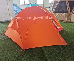 Kompas luar ruangan 2 orang tenda aluminium mendaki nilon Ultralight 20d Ripstop ringan gunung dengan jejak kaki - Product Image 4