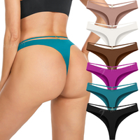 Green Envoy En gros Strings de sport sans couture Tanga à dos en V avec anneau décoratif Couleur unie Ropa Interior Mujer Sous-vêtements pour femmes