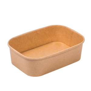 Tazones Rectangulares Desechables de Papel Kraft de Grado Alimenticio de Alta Calidad y Buen Precio para Ensaladas - Product Image 1