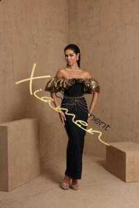 <span class=keywords><strong>Vestidos</strong></span> de Fiesta Largos Negros de Ocstrade a Precio de Fábrica, <span class=keywords><strong>Vestidos</strong></span> de Noche con Cuentas y Hombros Descubiertos para <span class=keywords><strong>Mujer</strong></span>, Vestido de Lujo - Product Image 2