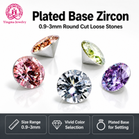 Zircon cubique multi-couleurs plaqué, zircon de laboratoire taillé, pierres précieuses en vrac de 0,9 à 15 mm, 1000 pièces par paquet, pour designers DIY