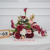 FB1168 Boules de fleurs artificielles pour centres de table de mariage, vente en gros d'usine, arrangement de boules de fleurs bordeaux, décoration de mariage