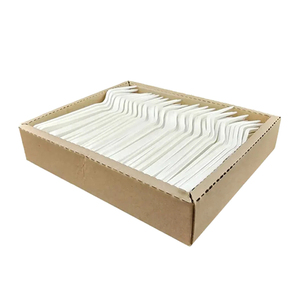 Umweltfreundliche 2026 Neue Econewleaf <span class=keywords><strong>7</strong></span>-Zoll 100% Kompostierbare Einweg-Kuchengabel 100% PLA Individuelle Verpackung 100 Stück Messer - Product Image 3