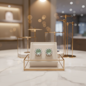 Natural Genuine A-grade Jade <b>Blue</b> <b>Stud</b> <b>Earrings</b> Ice-grade Jade 99.9% Pure Silver Setting Fashion High-end Anniversary Gift Third - Product Image 5