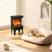 Cheminée électrique autoportante pour la maison, chauffage domestique, flamme dynamique 3D réaliste, télécommande, protection contre la surchauffe