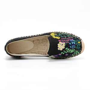 Sandali piatti Comfort estivi da <span class=keywords><strong>donna</strong></span> Slip On Comfort <span class=keywords><strong>scarpe</strong></span> di tela <span class=keywords><strong>espadrillas</strong></span> ricamate a mano <span class=keywords><strong>scarpe</strong></span> Casual da <span class=keywords><strong>donna</strong></span> - Product Image 6