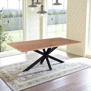 Modern <b>Solid</b> <b>Wood</b> Rectangular Dining <b>Table</b> Natural Finish Large Dining <b>Table</b> for Kitchen Dining Room Restaurant Hotel Furniture - Product Image 1