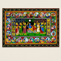 Peinture artisanale Krishna Ras Leela Pattachitra sur toile, art populaire indien traditionnel, décoration murale ethnique pour la maison, collection SSD Market