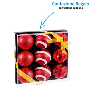 Red Christmas Balls 6 Cm Shiny Matte <b>Plastic</b> <b>Tree</b> Ornaments Set Of 27 - Product Image 3