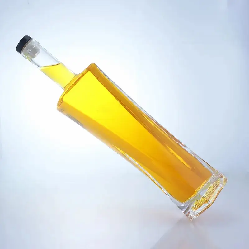 Botella de vidrio transparente, botella gruesa de fondo, estilo moderno personalizado, europeo y americano