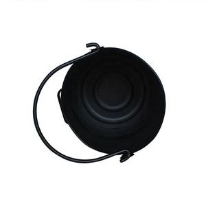 פחם ברזל מגולוון דלי מקורה אח פחם דלי מתכת פונקציונלי אחסון אפר מחזיק יכול עץ - Product Image 4