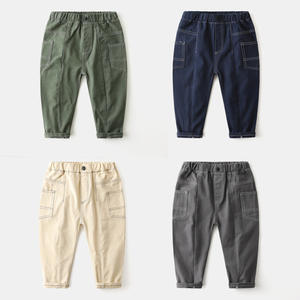 Pantalones Casuales de Tela Sólida para Niños, con Bolsillos Laterales, Compra al por Mayor desde China - Product Image 2